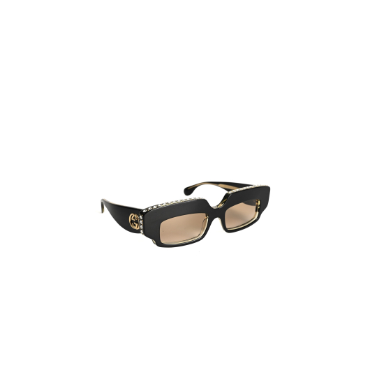 Gucci Sunglasses Black Rectangular GG Temple