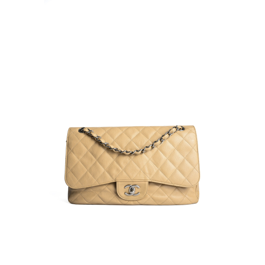 Túi Chanel Classic Jumbo Caviar Beige GHW