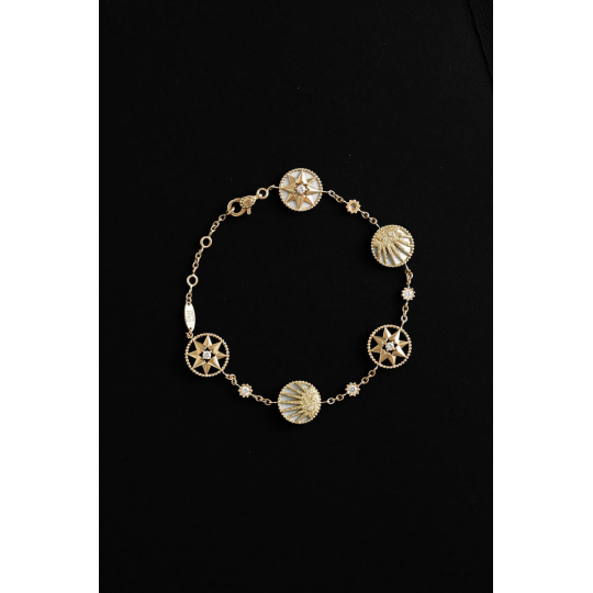 Dior Rose des Vents Bracelet Yellow Gold Mother of Pearl Onyx