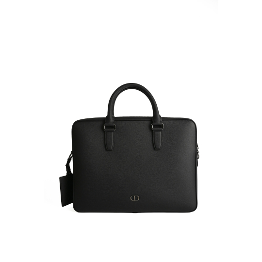 Túi Dior CD Icon Zipped Briefcase Grained Calfskin Đen RHW Bill 2026