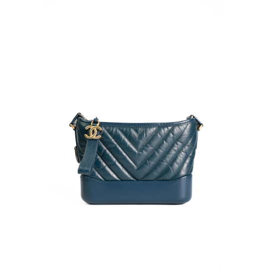 Túi Chanel Gabrielle Hobo Small Aged Calfskin Xanh navy MHW cardcode30