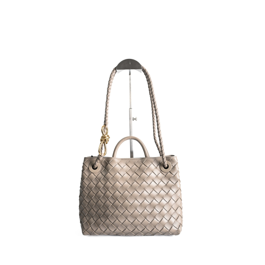 Bottega Veneta Andiamo Small Intrecciato Taupe