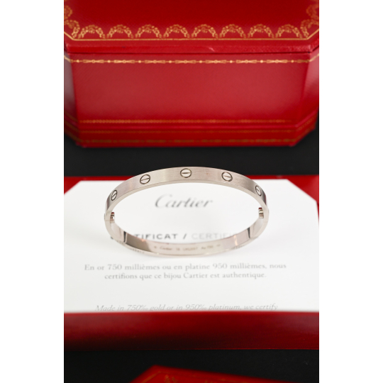 Cartier Love Bracelet White Gold Size 18