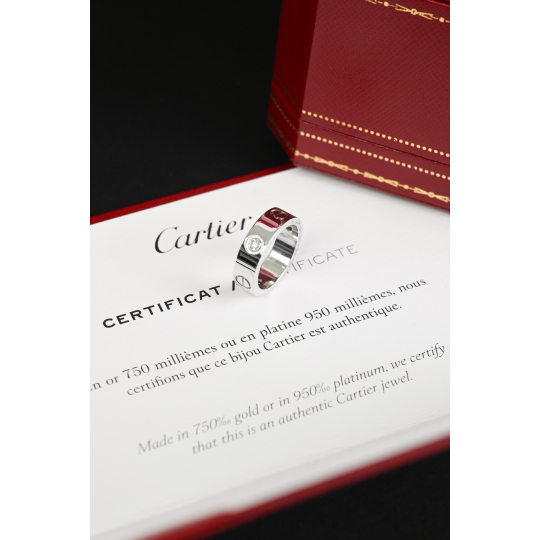 Cartier Love Ring White Gold 3 Diamonds