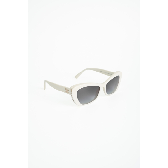 Chanel Sunglasses Ivory Rectangular Acetate