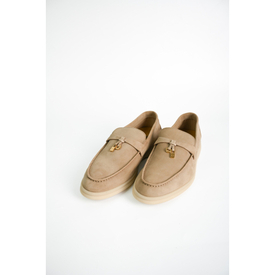 Loro Piana Summer Charms Walk Loafer Beige Suede