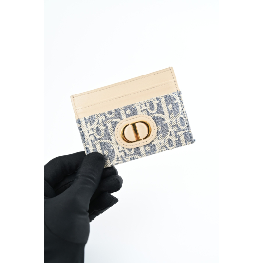 Ví Cardholder Dior Oblique Xanh Dương GHW