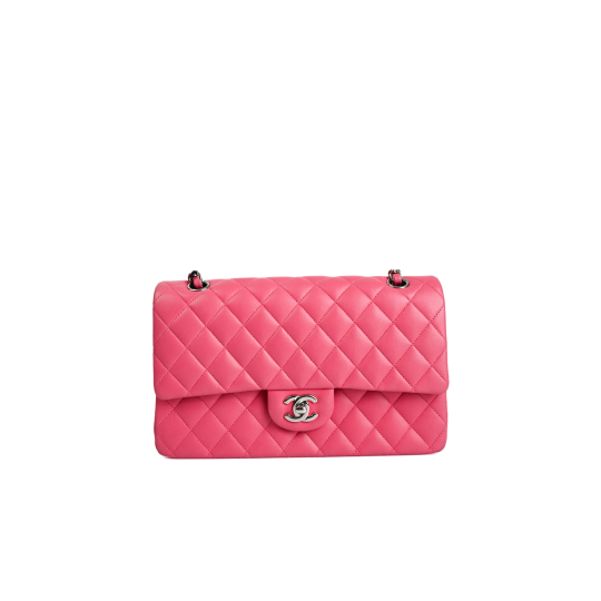 Túi Chanel Classic Flap Medium Lambskin Hồng SHW cardcode19