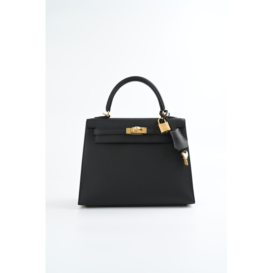 Túi Hermès Kelly 25 Epsom Đen GHW StG FS2026 NEW