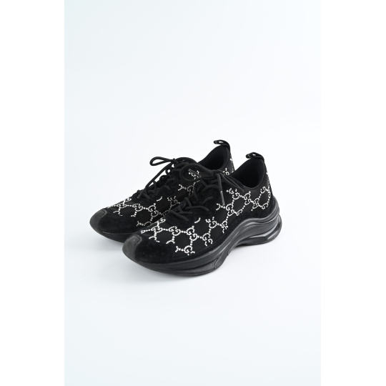 Giày Gucci Run GG đính đá Đen size 37 Fullbox