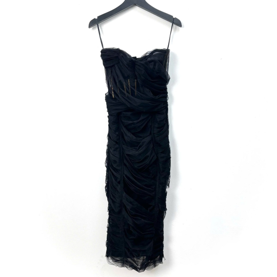 Đầm Dolce &amp; Gabbana Tulle Corset Đen Size 38