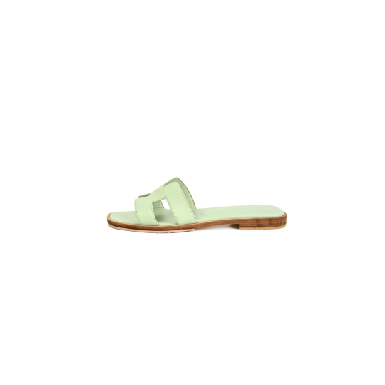 Dép Hermès Oran Da Bê Xanh Mint