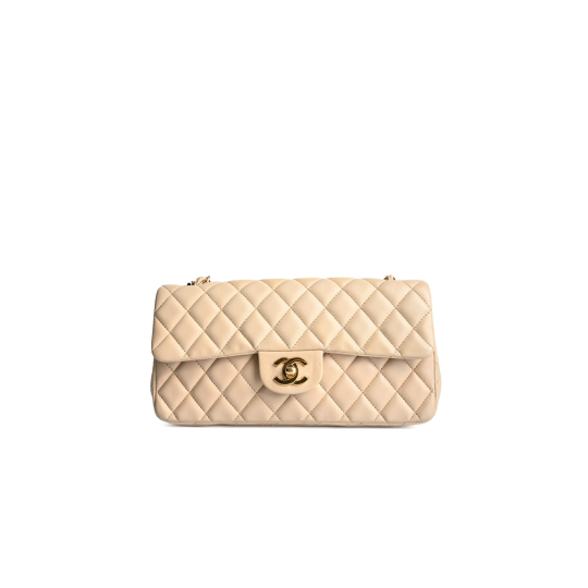 Chanel Classic Flap Small Beige Da Cừu