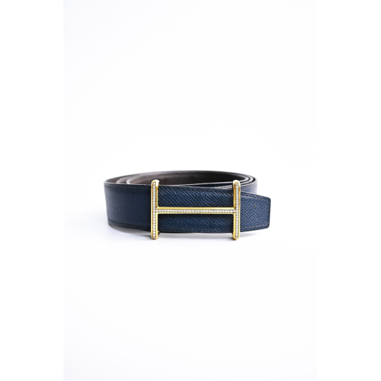 Hermès H Thắt Lưng Xanh Navy