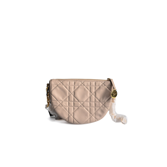 Dior Túi Nửa Vầng Trăng Cannage Hồng Nude