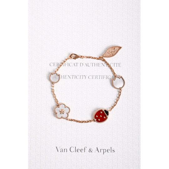Van Cleef &amp; Arpels Lucky Alhambra Lắc Tay Vàng Hồng