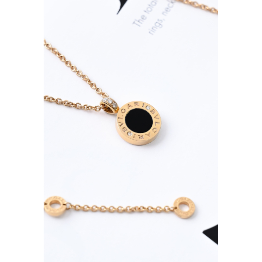 Bvlgari Bộ Dây Chuyền Và Lắc Tay Onyx