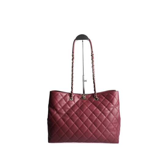 Chanel Grand Shopping Tote Đỏ Burgundy