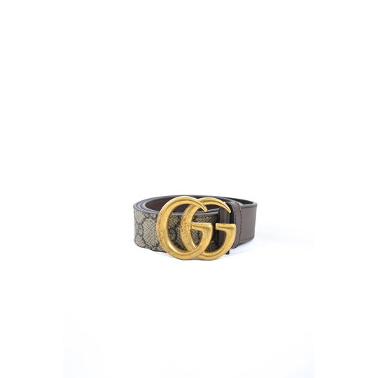 Gucci GG Marmont Thắt Lưng GG Supreme Nâu