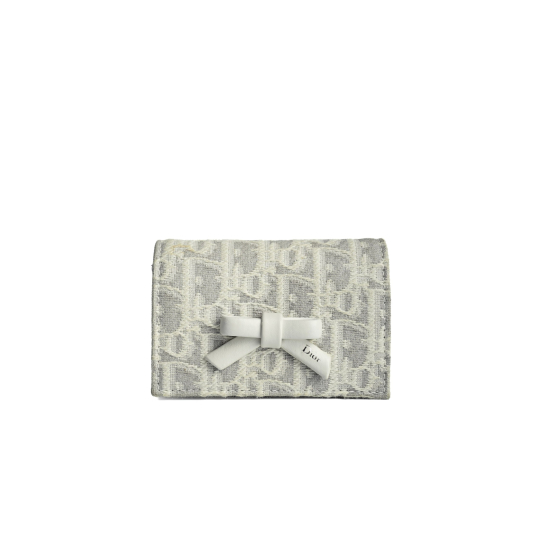 Dior Ví Gập Oblique Xám