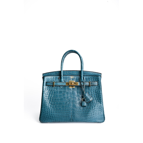 Hermes Birkin 25 Da Ca Sau Xanh GHW