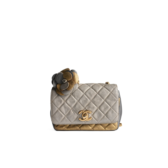 Chanel Vintage Flap Bag Hai Tông Beige Gold