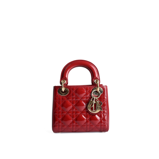 Dior Lady Dior Mini Đỏ Da Bóng