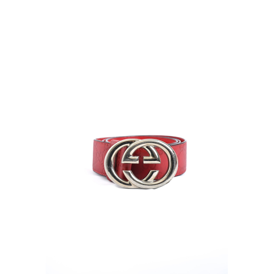 Gucci Interlocking G Thắt Lưng Đỏ