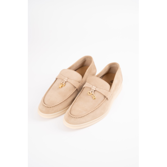 Loro Piana Summer Charms Walk Loafer Beige Suede