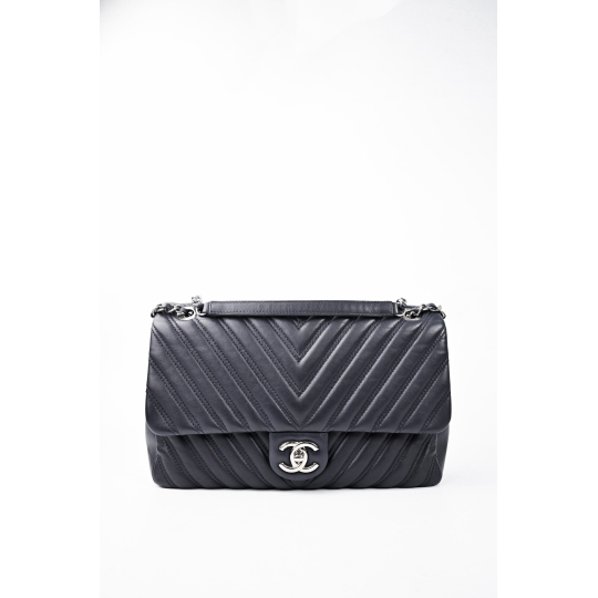 Chanel Classic Jumbo Chevron Đen