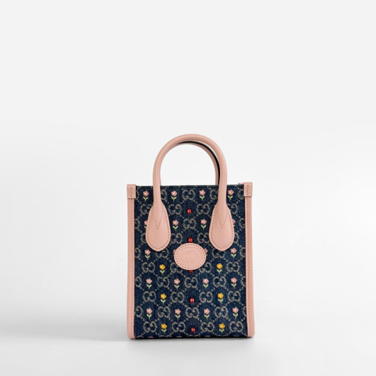 Tote Gucci Jeans Xanh Hồng