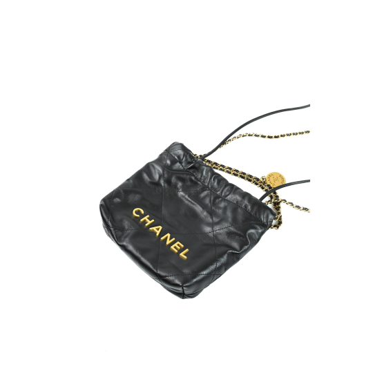 Chanel Black Shiny Calfskin 22 Mini Bag