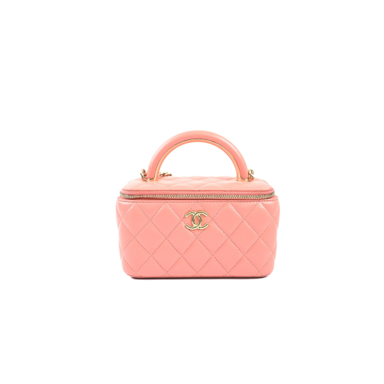 Chanel Quilted Lambskin Small Top Handle Vanity Case