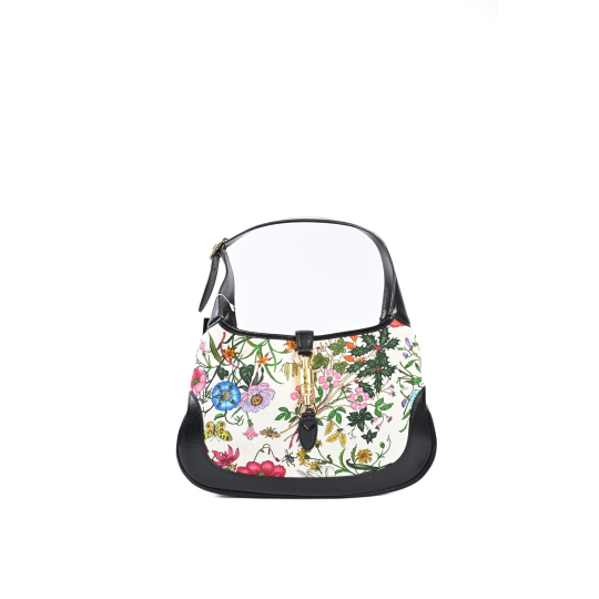 Gucci Canvas Flora Medium Jackie Hobo