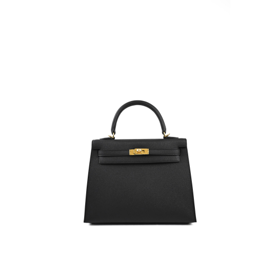 Túi Hermes Kelly 25 Sellier Black Epsom Gold Hardware