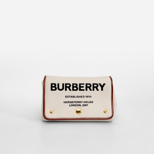 Burberry Title Bag Trắng Nâu