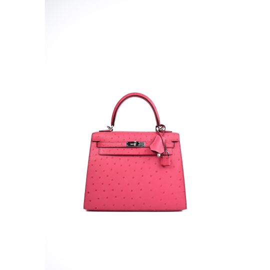 Hermès Kelly Pink Ostrich Leather