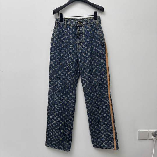 Quần Jean Louis Vuitton Monogram Sọc Viền