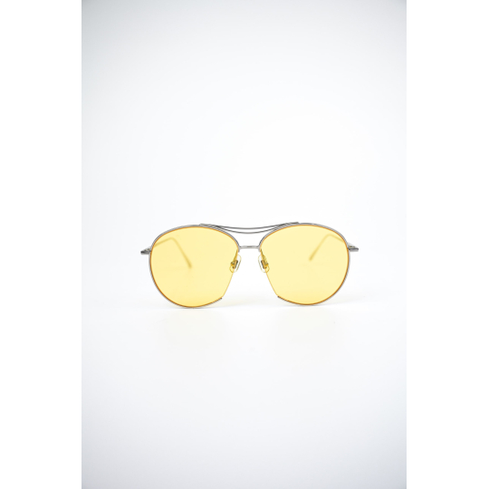 Kính Mát Aviator Gọng Bạc Tròng Vàng