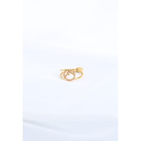 Fendi F is Fendi Ring Gold Tone Crystal