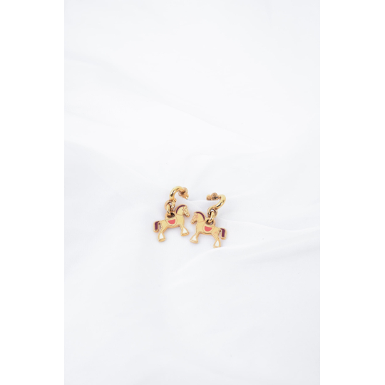 Hermes Bông Tai Charm Ngựa Vàng