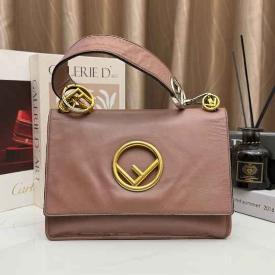 Fendi Kan I F Medium Dusty Pink Nappa Leather