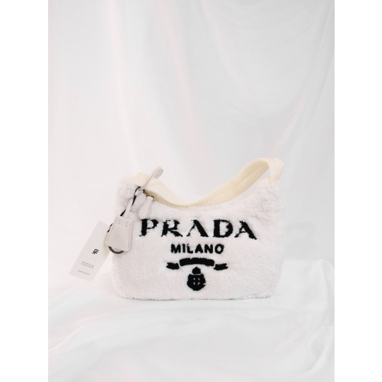 Prada Re-Edition 2000 Terry Mini Bag White