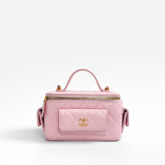 Chanel Small Vanity Case with Chain Light Pink Caviar