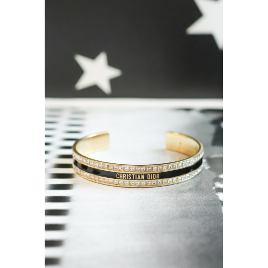 Dior Vòng Tay Cuff Christian Dior Vàng Đen