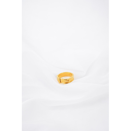 Hermes Ring Gold Tone Buckle Motif