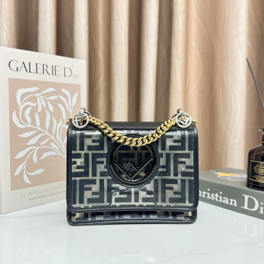 Fendi Kan I F Small FF Logo Print Blue