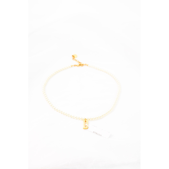 Dior Vòng Cổ Ngọc Trai Charm Chữ D Vàng