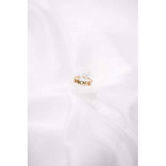 Dior Letter Ring Gold Tone DIOR Logo