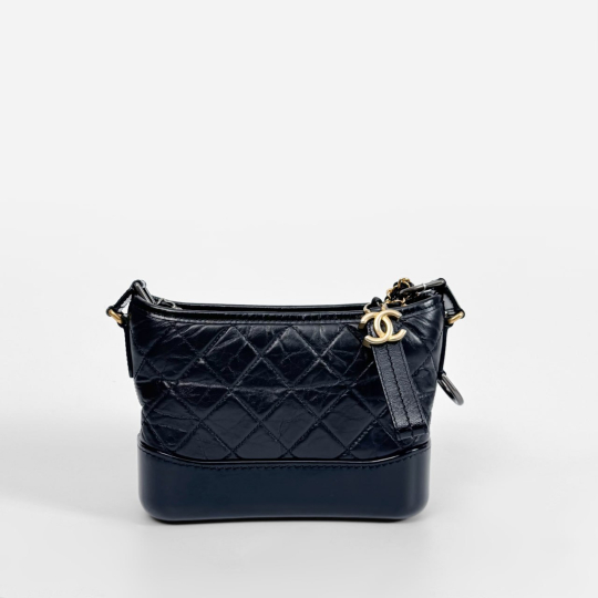 Chanel Gabrielle Hobo Small Black Aged Calfskin